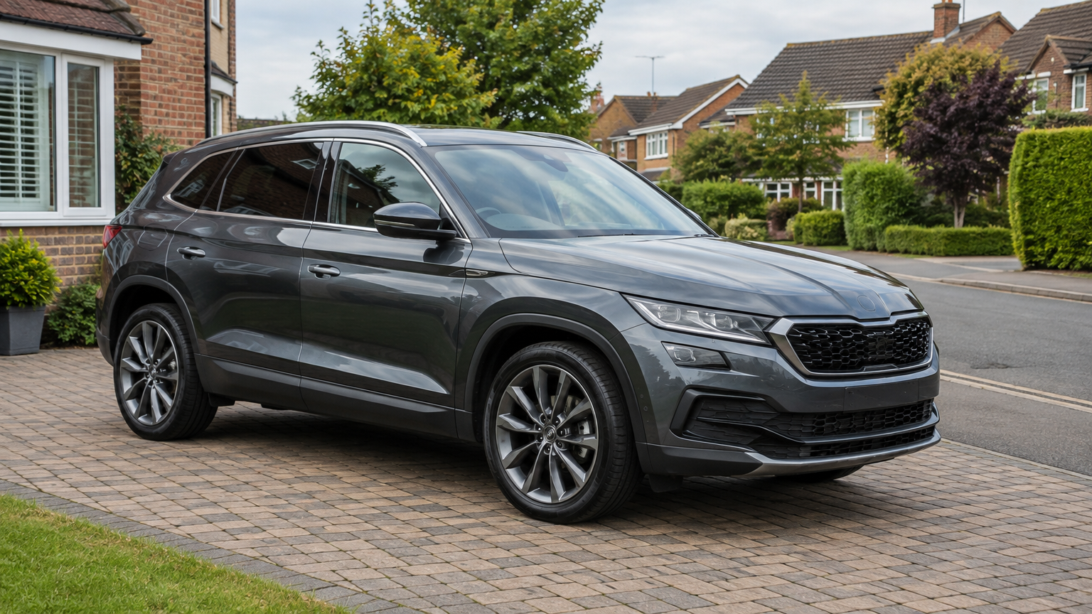 Illustrative photograph of a modern diesel car parked on a UK driveway in natural daylight.